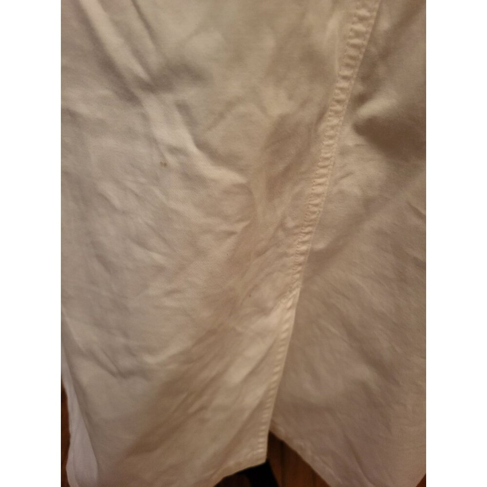 Lands End White Cotton Twill Pencil Skirt 14 Nautical Preppy Old Money Vacation - Picture 3 of 10
